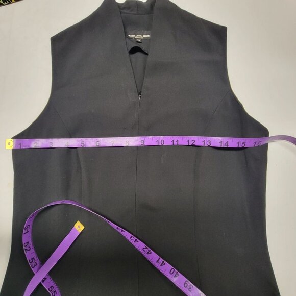 Sleeveless Black Maxi Front Zipper Long Dress Side Slits Size M/L - Picture 10 of 16